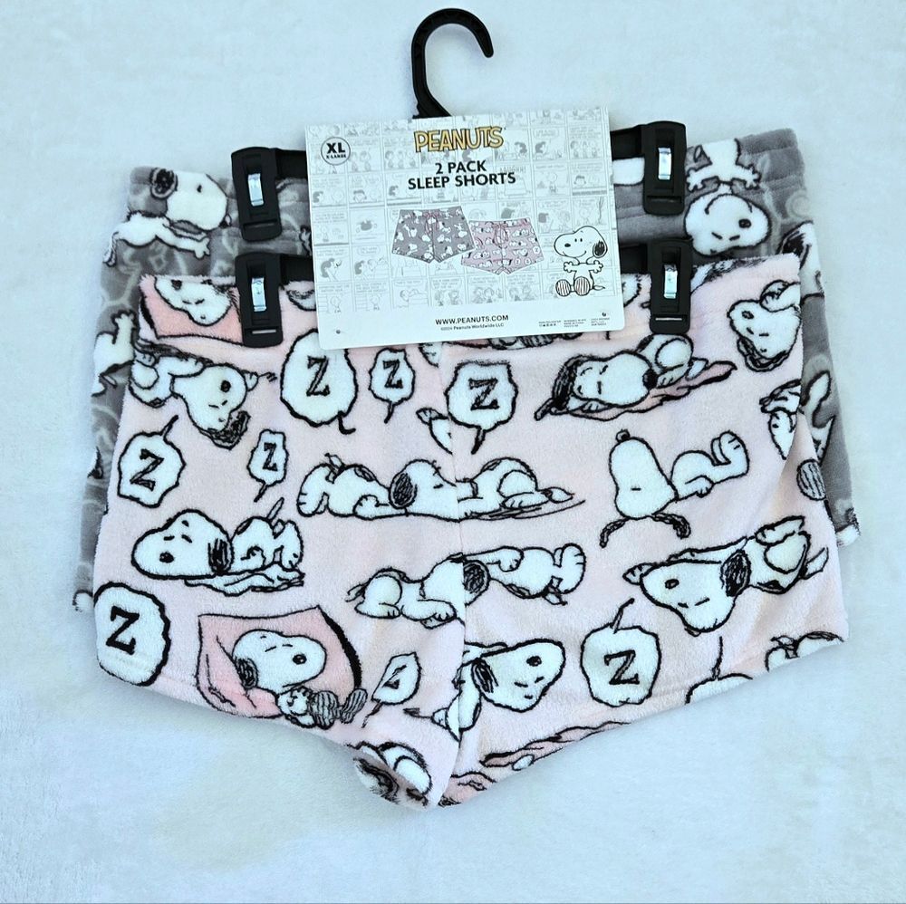 Peanuts🥜 Two✌️ Pack Fleece Sleep💤 Shorts🩳 - NWT - Picture 2 of 13